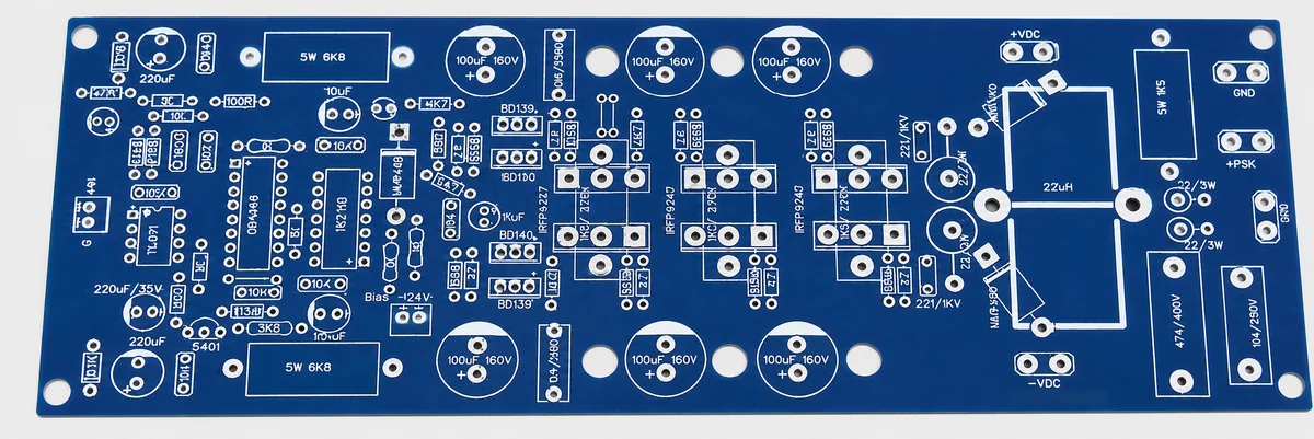 circuito impreso amplificador clase D 2400W