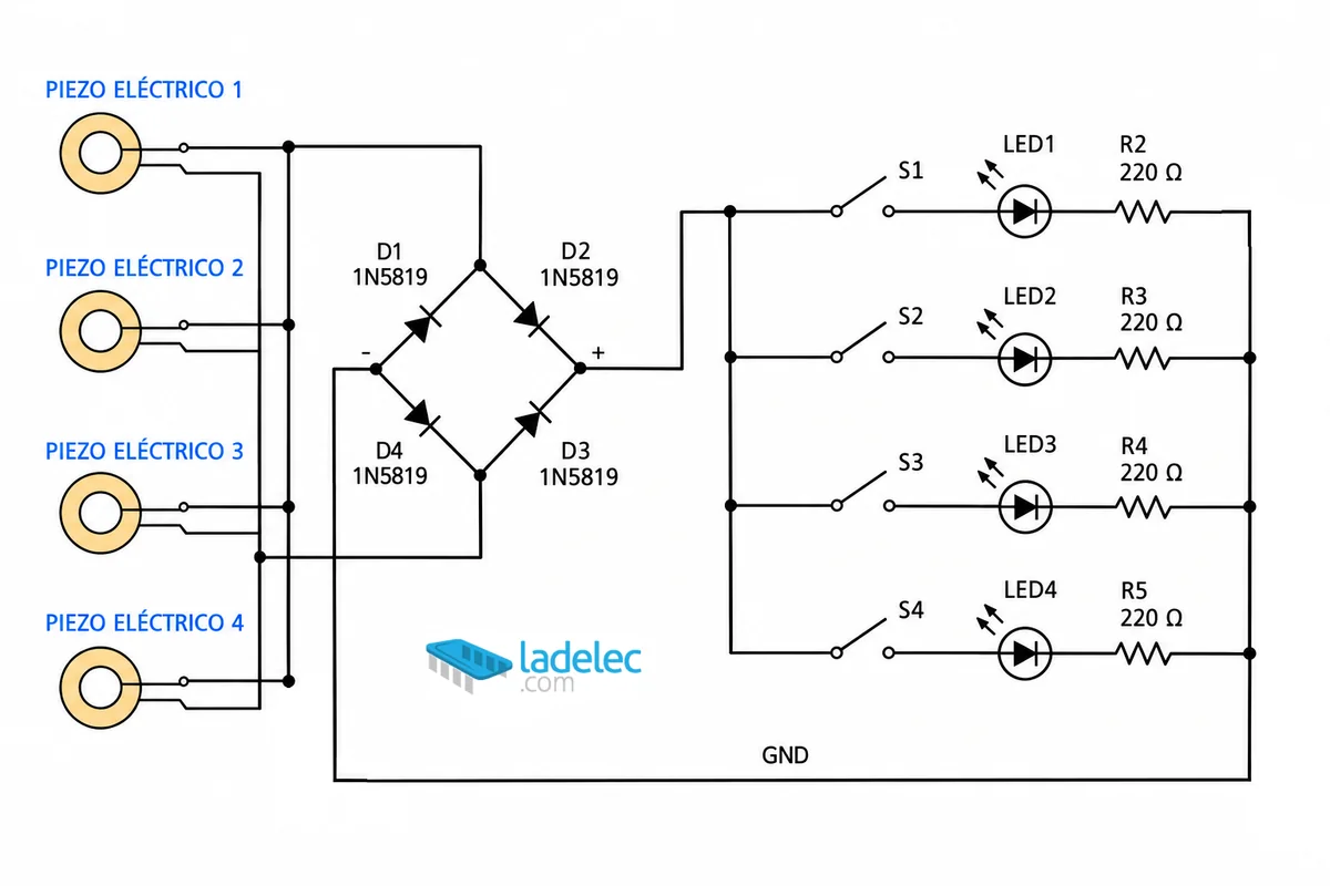 generador piezoelectrico simple